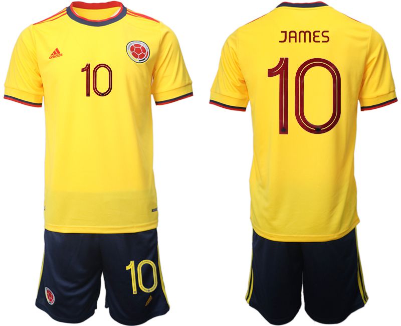 Men 2022 World Cup National Team Colombia home yellow #10 Soccer Jersey